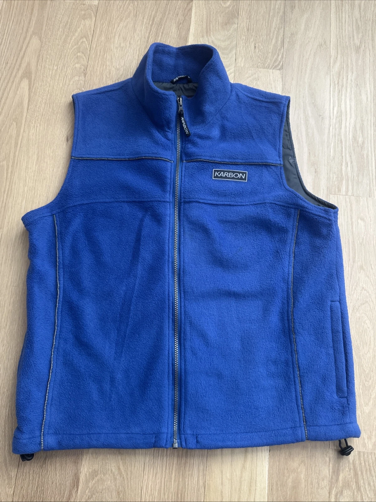 Karbon Blue Fleece Winter Sport Full Zip Vest Sz L Ski Snowboard Snowmobile
