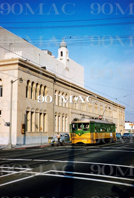 LAMTA-LATL. LAST "H" CAR TRIP #1450. Los Angeles (CA). Original Slide 1959. (M)
