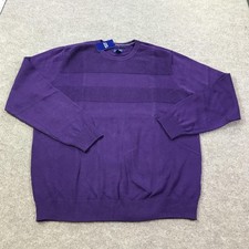 Club Room Sweater Mens 2XL Purple Texture Crew Tight Knit Pullover Long Sleeve