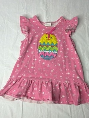 Ricrac & Ruffles Toddler Girls Easter Dress with Chick Applique