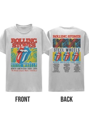 BNWT SIZE L The  Rolling Stones T-Shirt 1989 STEEL WHEELS North American Tour