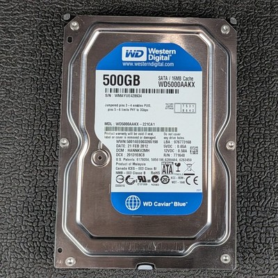 Western Digital Caviar Blue 500GB 3.5''  SATA Hard Drive - WD5000AAKX  - TESTED