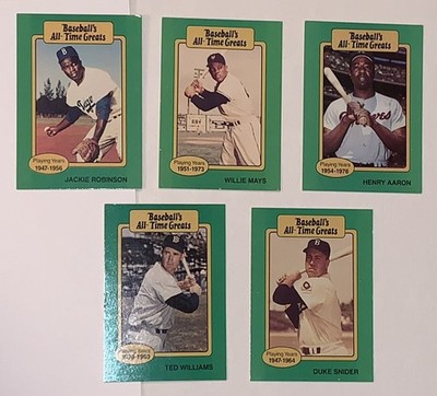 1987 Hygrade Baseball Cards Lot of 5 Robinson Mays Aaron Williams Snider VG EX