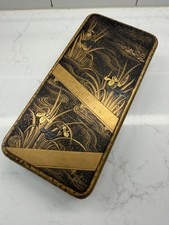 Antique Japanese Wood and Lacquer Sectioned Covered Box