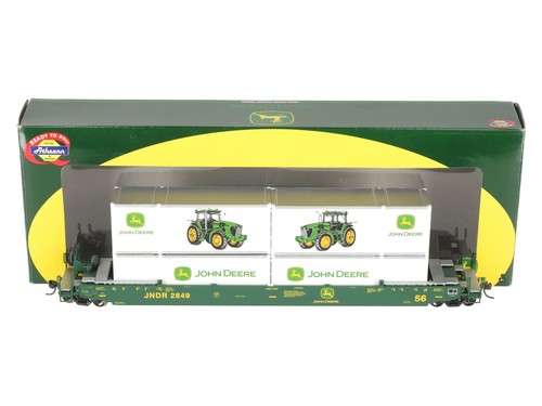 Coche pozo Athearn 7739 HO John DEERE 56' con 4 contenedores de 28' #2849 EX/caja | Zustand: Used
