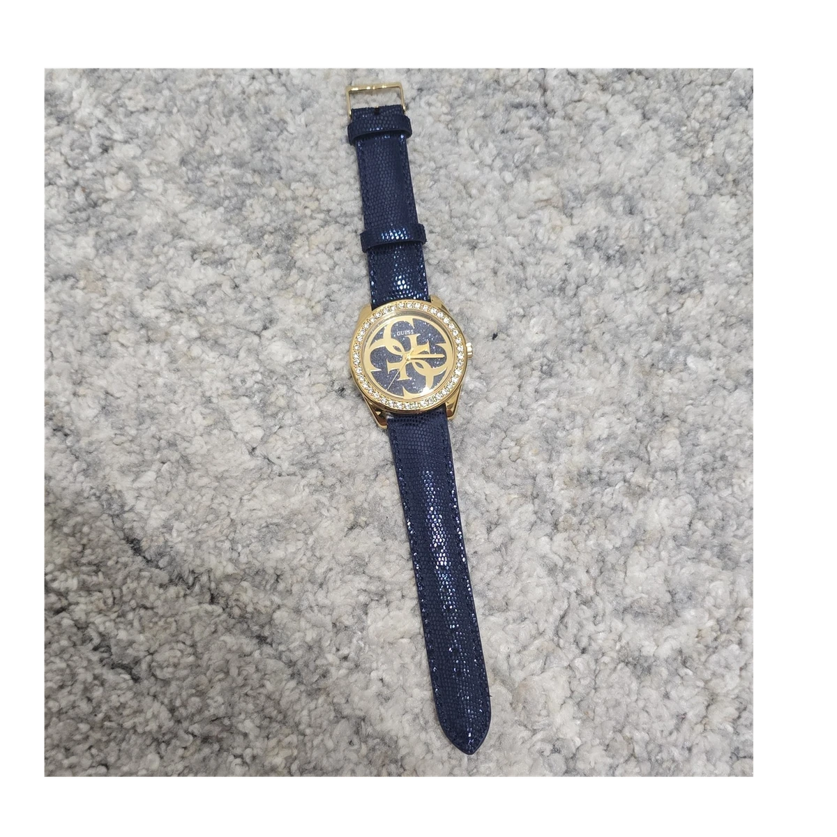 Vintage Guess Tank Watch 1991 Gold Tone Blue Leather Strap Band Japan $_57.JPG?set_id=880000500F main image 3