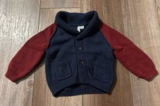Janie and Jack Kids Boys Shawl Collar Cardigan Sweater 12/18