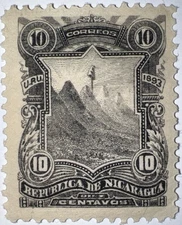 Travelstamps: 1893 NICARAGUA STAMPS SCOTT #54, 10 cent, Mint, Og, Hinged