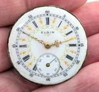 1913 ELGIN Fancy Dial Grade 320 7J 0s Antique 29mm Watch Movement PARTS REPAIR