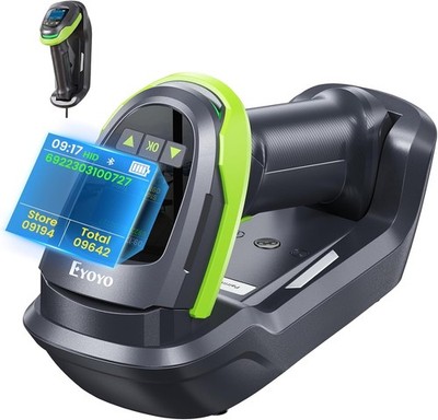 Eyoyo 1.44'' Wireless Barcode Scanner 1D 2D QR Handheld Reader Warehouse POS PC