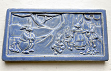 RARE Pewabic Pottery Peter Rabbit and Family Tile