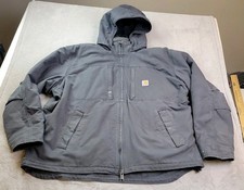 Carhartt Full Swing Jacket Mens 3XL Gray Hooded Loose Fit Quick Duck Insulated