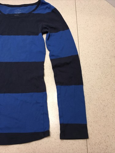 Top donna Old Navy taglia XS blu nero righe elasticizzato manica lunga usato in ottime condizioni! - Foto 2 di 10