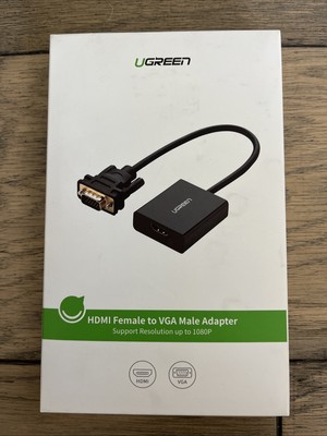 Ugreen Active Hdmi Female to Vga Male Adapter With 3.5mm Aux Audio Laptop Pc TV