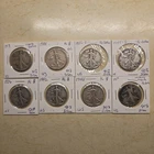 Lot of 8 circulated Walking Liberty Half Dollars - Various Years And Condition