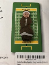 New Cuddle Club Swaddle  Crib Sheet Football Set Size Large 3-6 Mos Gift 40