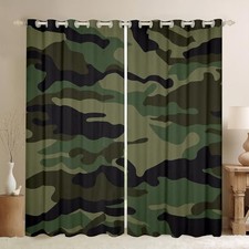 Camouflage Curtains Bedroom Living Room Kids 42"W x 63"L Pack of 2 Multi 15