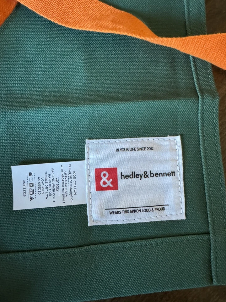 Hedley & Bennett Crossback Essential Apron embroidered peppers NWT - Image 4 of 4