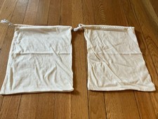 Pair Of Drawstring Shoe Bags - Cream