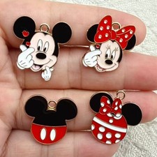 40pcs Mickey Minnie Enamel Metal DIY Charms Pendants key Jewelry Making