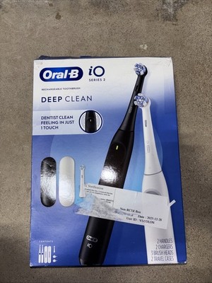 Oral-B iO Series 2 Deep Clean Rechargeable Toothbrush, White & Black - OBN , Q1