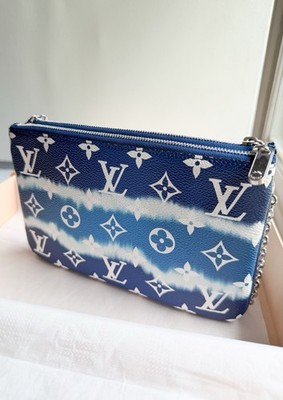 Louis Vuitton Limited Edition Double Zip Pochette Blue M69124