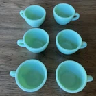 VTG Fire King 50's Oven Ware Jadeite Cup C Loop Handle Restaurant Ware Set of 6