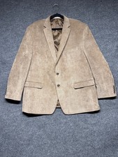Chaps Men's Corduroy Blazer 50 Regular Brown Tan Beige Sport Coat Academia