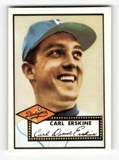 1983 Topps 1952 Reprint Series Carl Erskine #250 Brooklyn Dodgers