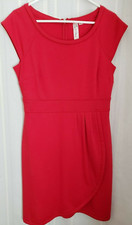 EMMA & MICHELE Womens 10 Poly Blend Red Faux Wrap Dress Sleeveless EUC