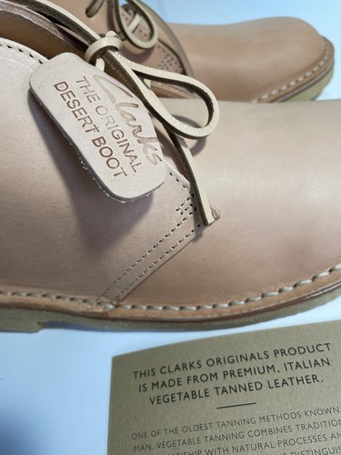 Clarks the original desert boot Mens natural tan leather made in Italy 10.5 M - Picture 5 of 16