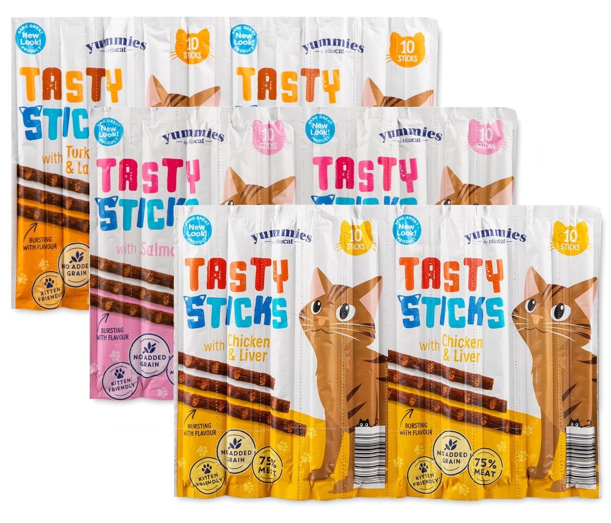 30 x Soft Chew Meat Sticks Treats For Cats And Kittens