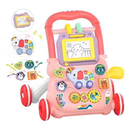 Beefunni Sit-to-Stand Learning Walker, Baby Walker with Drawing Board