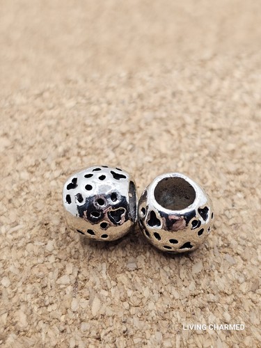 2 cuentas auténticas de plata con estampado de pata de mascota con dije europeo - Imagen 3 de 4