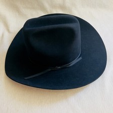 Resistol 4XXXX Beaver 07Black Cowboy Western Hat USA Self Comforting Size7 Oval