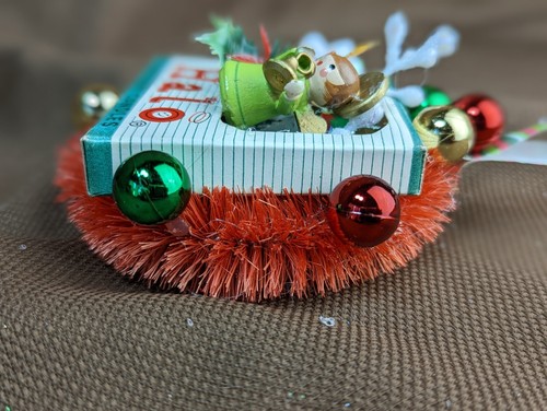 VINTAGE Halo Birthday Candles Box Christmas Ornament Diorama Handmade ANGEL - Picture 5 of 10