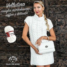 GOMITOLO VELLUTINO CINIGLIA 50 gr. TRE SFERE X BORSE SCIARPE E V. VARI COLORI