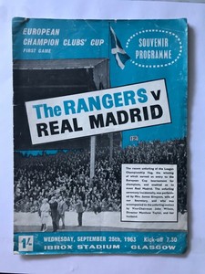 Rangers v Real Madrid 1963/64 - European Cup, Programme | eBay
