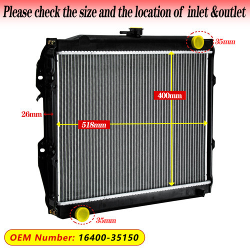 Premium Radiator for Toyota Hilux 88-97 22R RN85 YN85 Petrol Manual ...