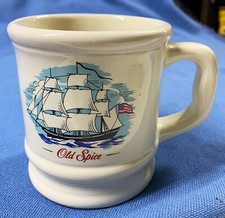 VINTAGE OLD SPICE HEAVY SHAVING MUG SHIP GRAND TURK Coffee CUP STARS STRIPES