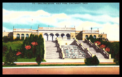 OHIO, Cincinnati, Shelter House, Ault Park--Linen Postcard G60