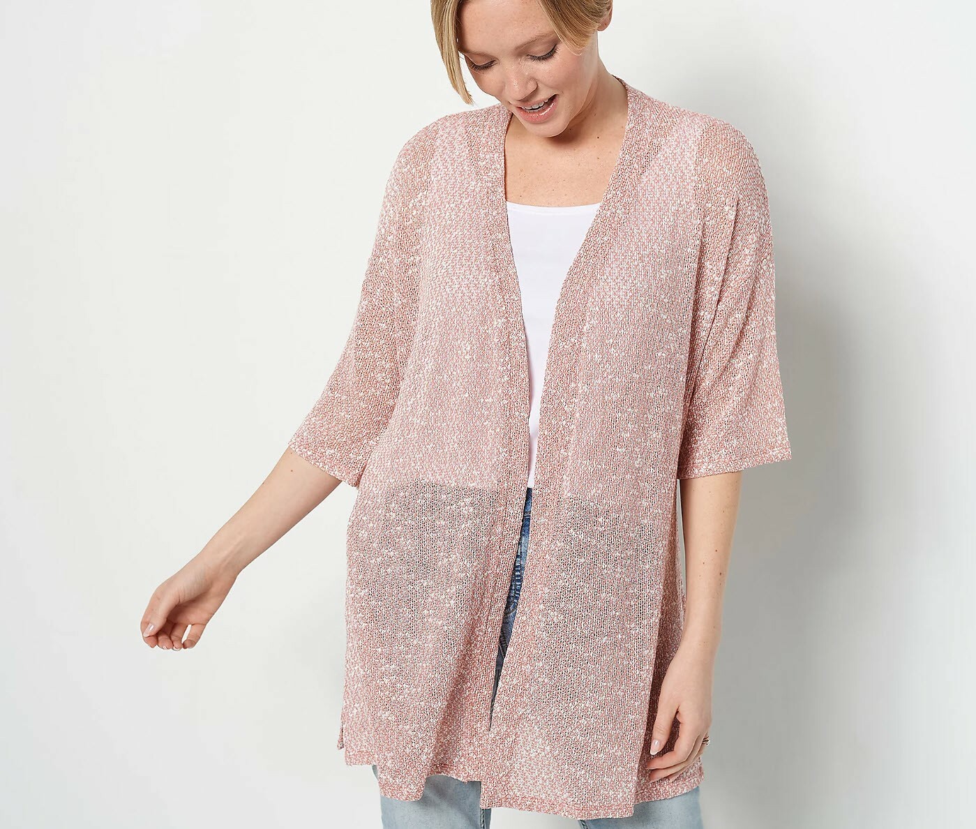 Cuddl Duds Openwork Sweater Knit Wrap 