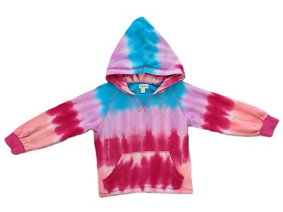 Hatley Girls Mystic Tie Dye Hoodie Hot Pink Peach Turquoise Blue Size 7