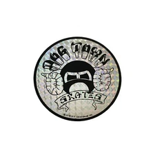 Dogtown Skateboards Sticker Murf Horns Foil Metallic Silver 3.75"