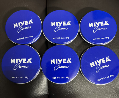6 Can of 30 mL/ 1 oz NIVEA CREAM Skin Hand CREME moisturizer Metal Tin Total 6oz