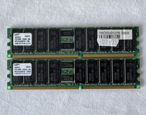 Samsung Korea 0323 & 0325 512MB Ddr 266Mhz Cl2.5 Ecc Pc2100R-25330-M0 Server RAM - 第 1/3 張圖片