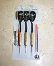 3 Halex Steel Tip Darts Competiton Classic Brass 18 Gram Metallic Flights