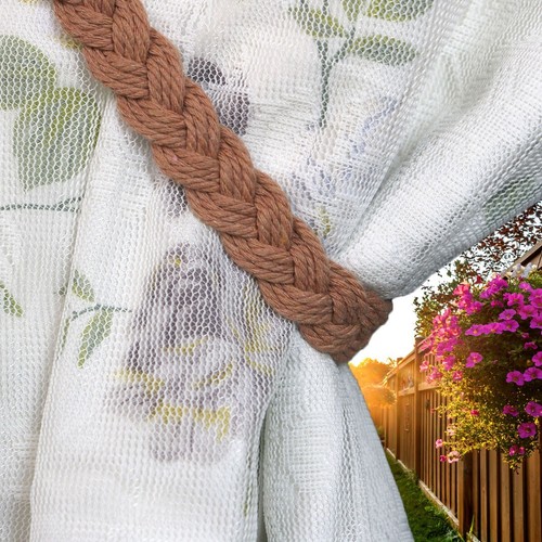 2pcs Curtain & Voile Rope Tiebacks Handmade Cotton Braided Tie Back Holdbacks - Picture 30 of 36
