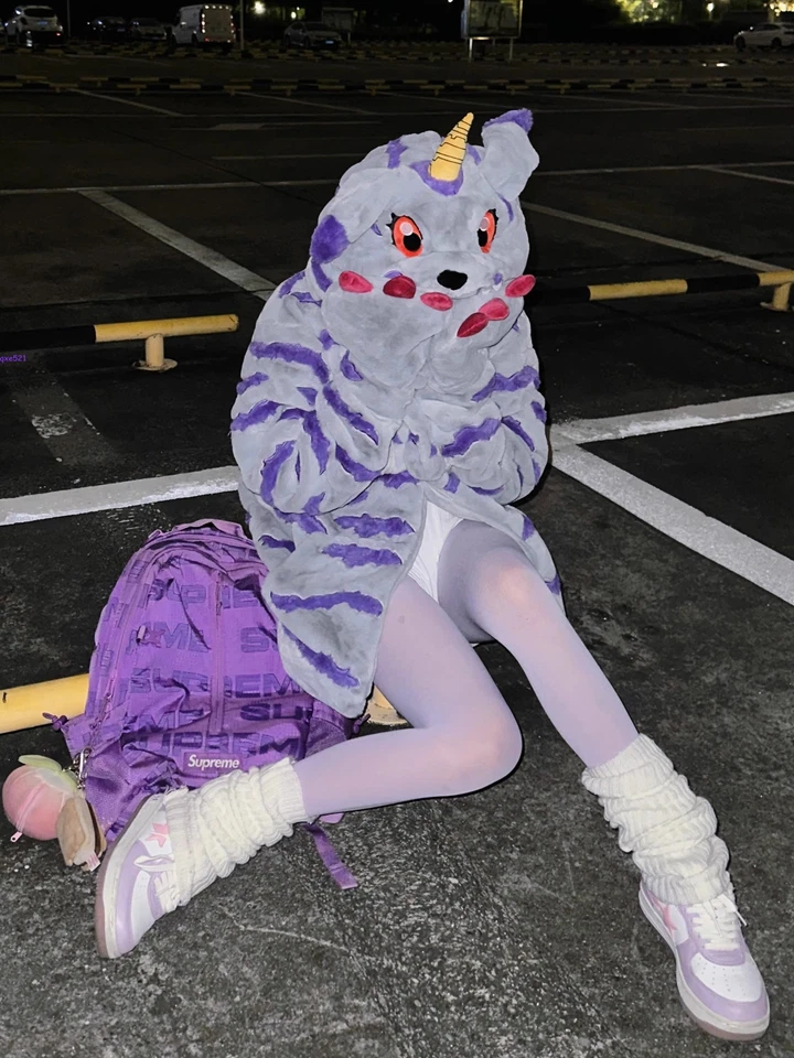 Digimon Gabumon плюшевая толстовка с капюшоном зимний косплей костюм с теплым пальто с капюшоном новый - Изображение 3 из 4