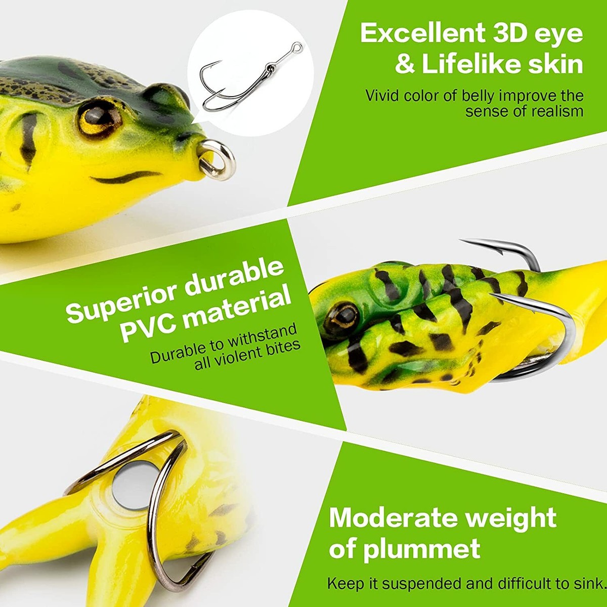 Esche Da Pesca A Forma Di Rana - Galleggianti Per Bass, Luccio E Trota - Foto 3